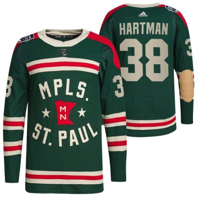 Minnesota Wild #38 Ryan Hartman Men's Adidas 2022 Winter Classic Authentic NHL Jersey Men's